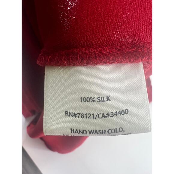 Eileen Fisher 100% Silk Dress Womens Small Red Sleeveless Pullover Short Stretch - Picture 11 of 11